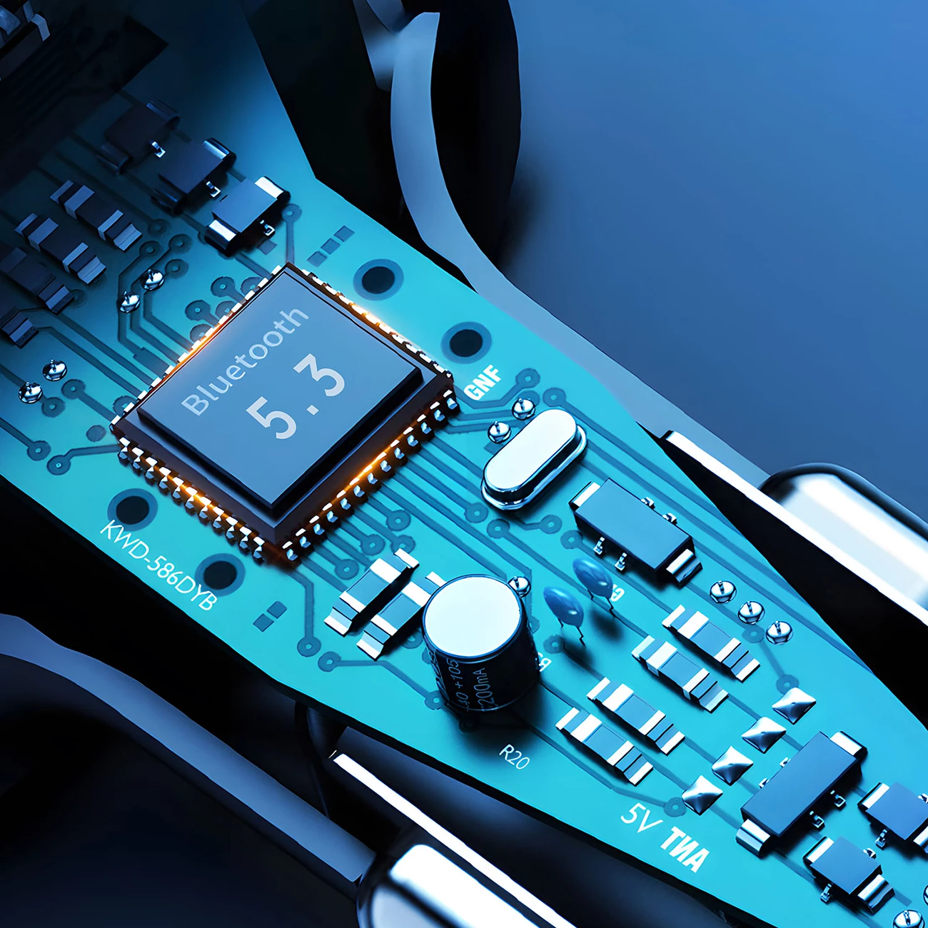 Transmetues Bluetooth për veturë Dudao R2PRO+, PD 25W, Bluetooth 5.3, RGB, zi dhe argjendtë