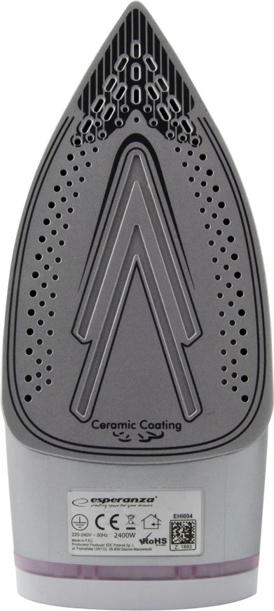 Hekur me avull Esperanza Tulle Ceramic EHI004, 2400W, Rozë