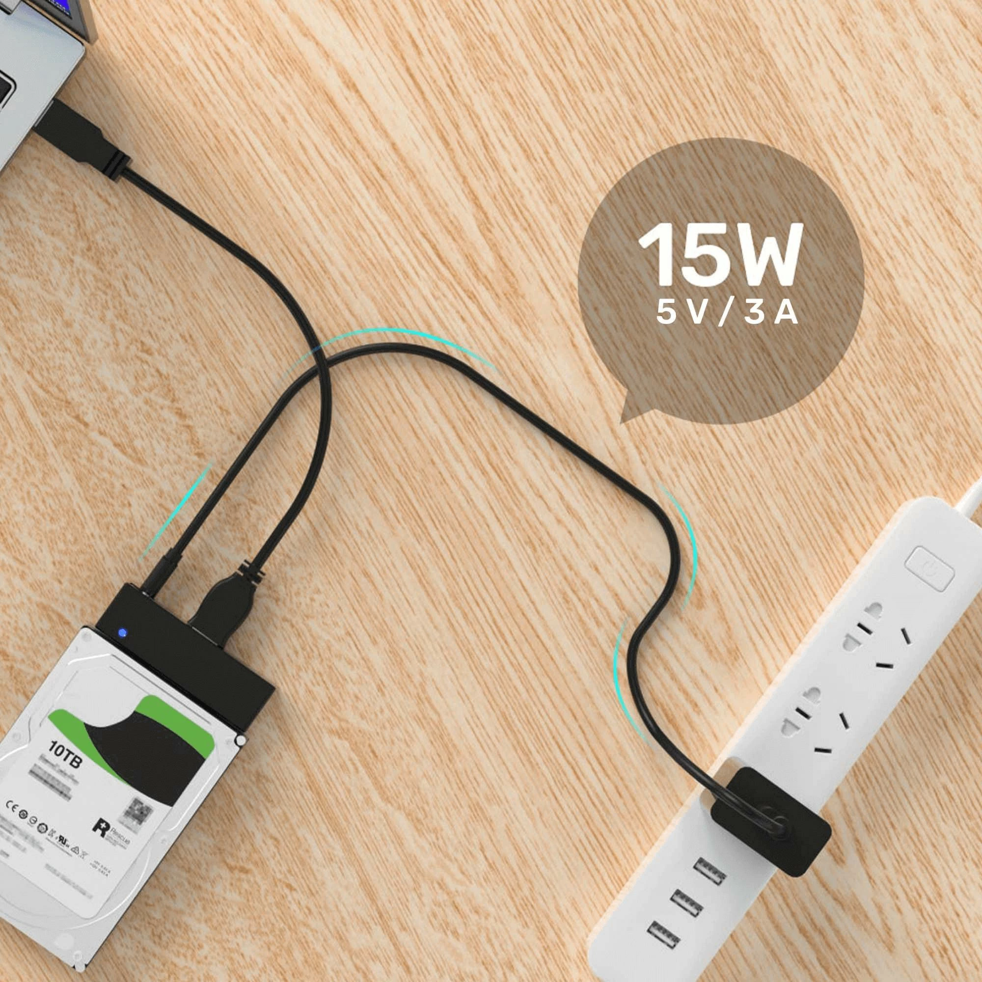 Kabllo USB-A në DC 3.5 mm Unitek Y-C495BK 1 m 5V/3A (15 W) 3.5x1.35 mm e zezë