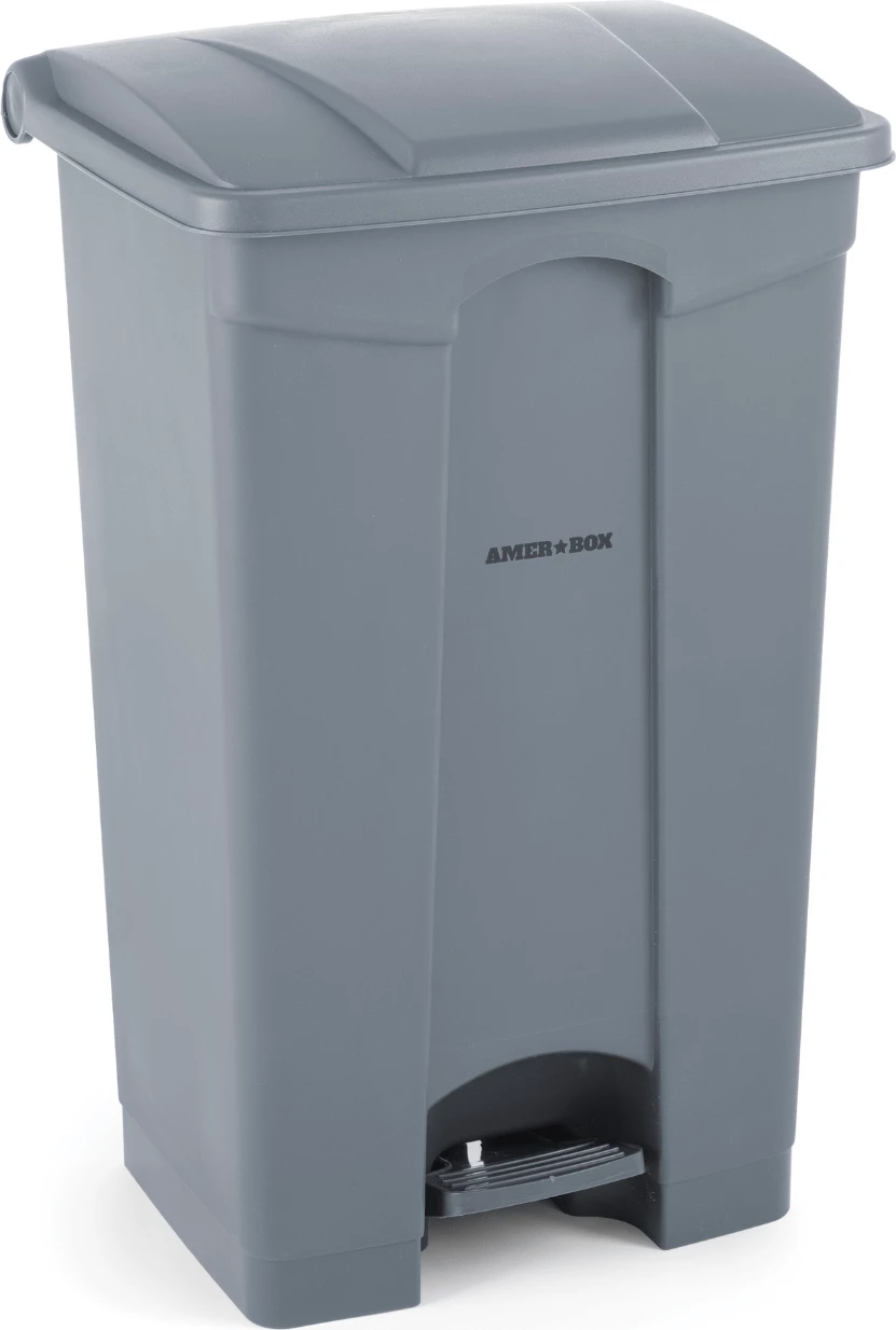 Kosh mbeturinash drejtkëndor, Amerbox, 87 L, plastikë, 604x412x820 mm, gri