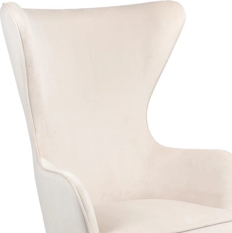 Karrige Byfon kadife krem-dru gome këmbë ngjyrë natyrale 76x83x117cm