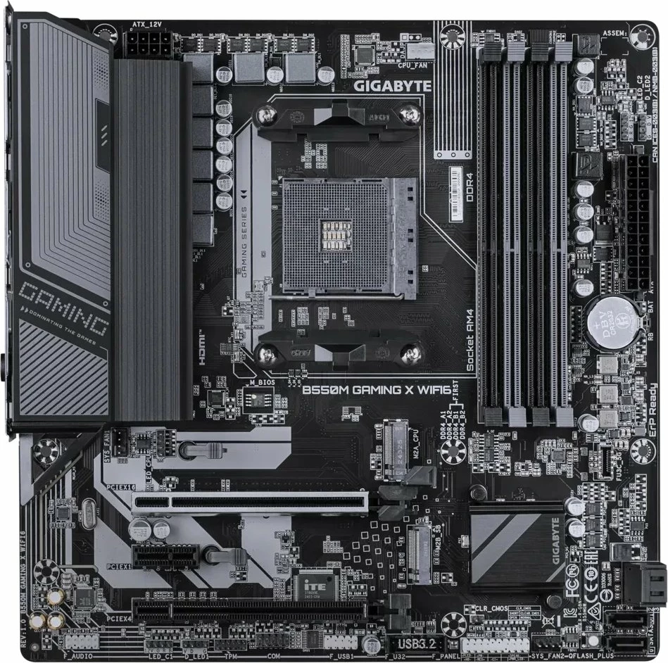 Pllakë amë Gigabyte B550M GAMING X WIFI6, micro-ATX, AM4, Wi‑Fi 6, DDR4 deri 128GB