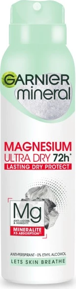 Spray deodorant për femra Garnier Mineral Magnesium Ultra Dry 150ml