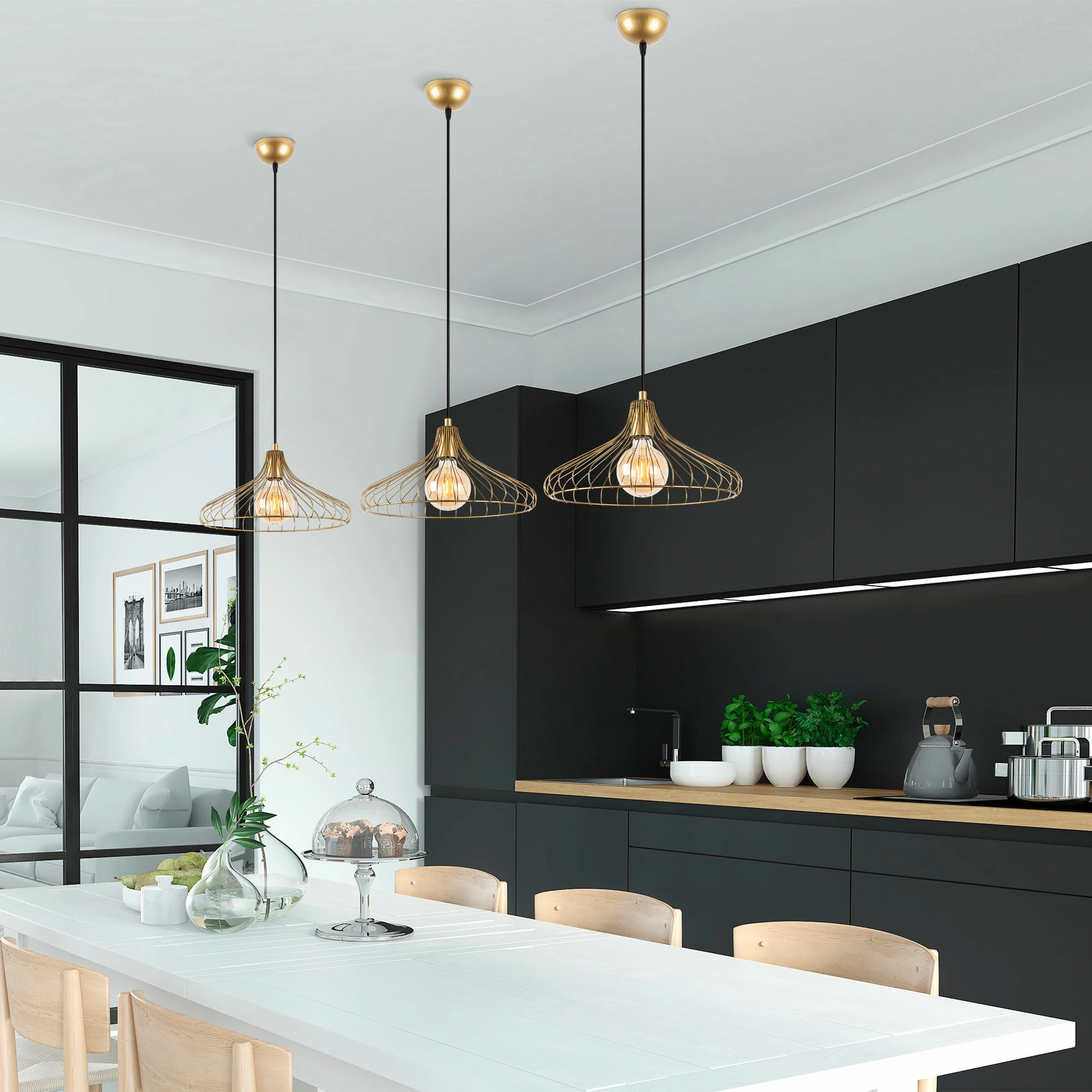 Llambë tavani Opviq, ngjyrë ari me shkëlqim, DEPAY-11251