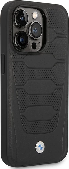 Mbështjellës BMW BMHMP14L22RPSK për iPhone 14 Pro 6.1", Leather Seats Pattern, MagSafe, i zi