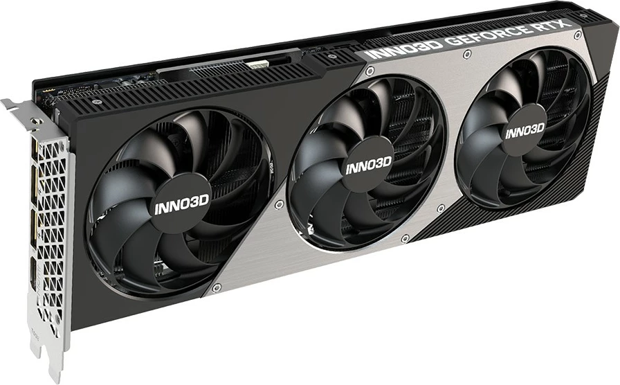Kartelë grafike Inno3D RTX 5080 X3, 16GB GDDR7, 3 fan, e zezë/gri