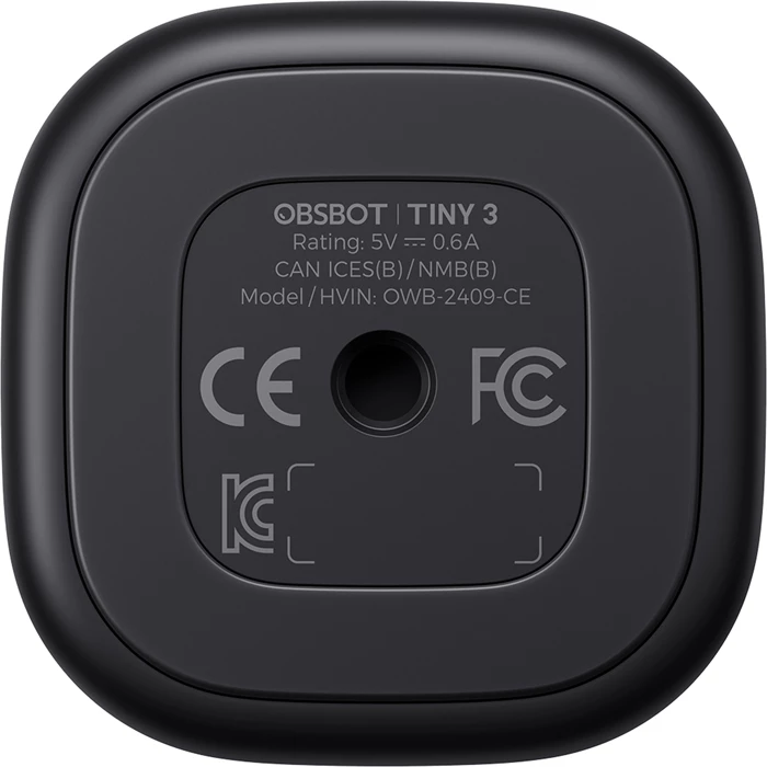Webkamerë OBSBOT Tiny 3 4K, AI tracking, gimbal 2-aksësh, me remote dhe mikrofon (MIC Combo), e zezë