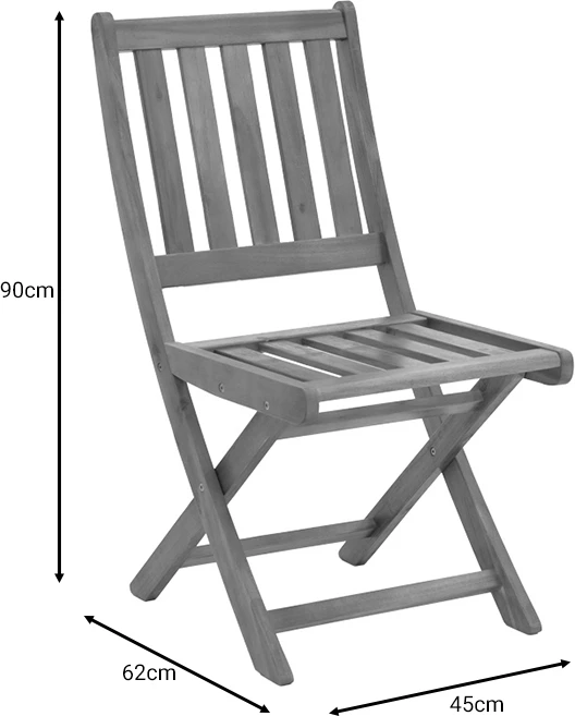 Set tavoline me karrige Elijie-Lazio, dru akacie, 5 pjesë, 50x50x70cm