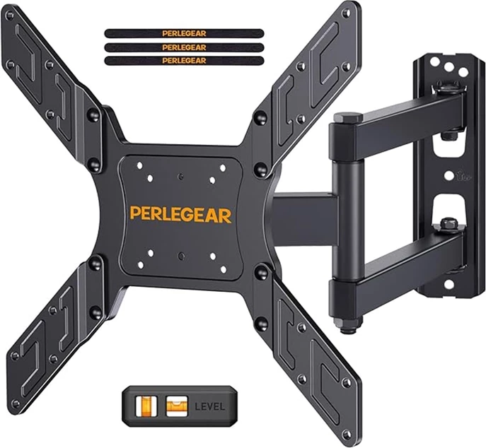 Mbajtës muri për TV, Perlegear PGMFK6, 26-60 inç, deri 45 kg, rrotullim 360°, anësim 5°/-15°, zgjatje 70-495 mm, i zi