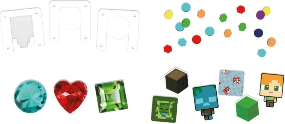 Set shtesë për krijues ngjitësesh 3D, Epee, EP60479, Minecraft, deri 30 ngjitëse, shumëngjyrësh, set