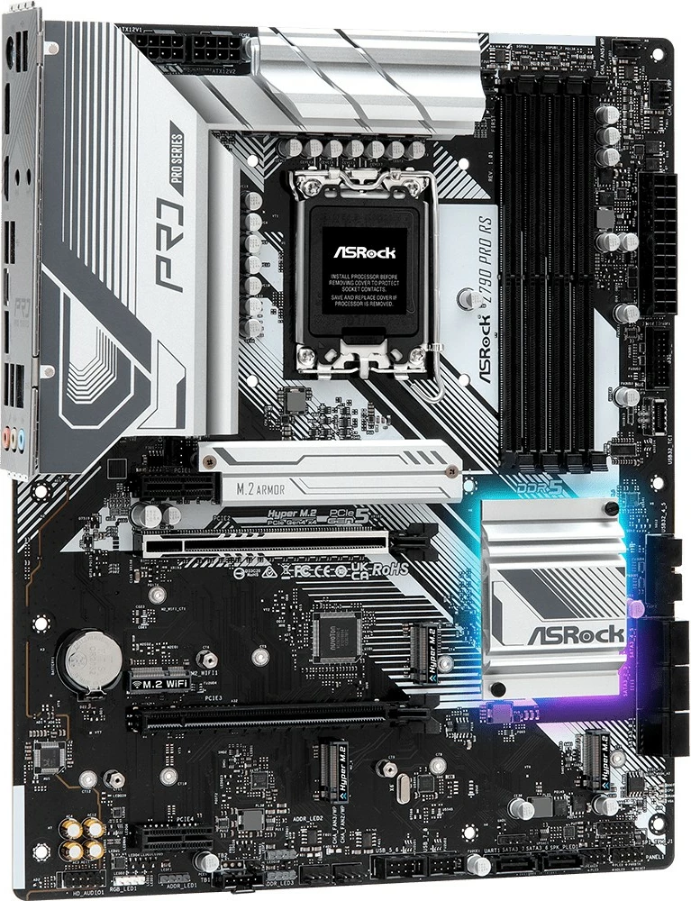 Pllakë amë ASRock Z790 Pro RS, Intel, LGA 1700, DDR5-SDRAM, 128 GB, DIMM
