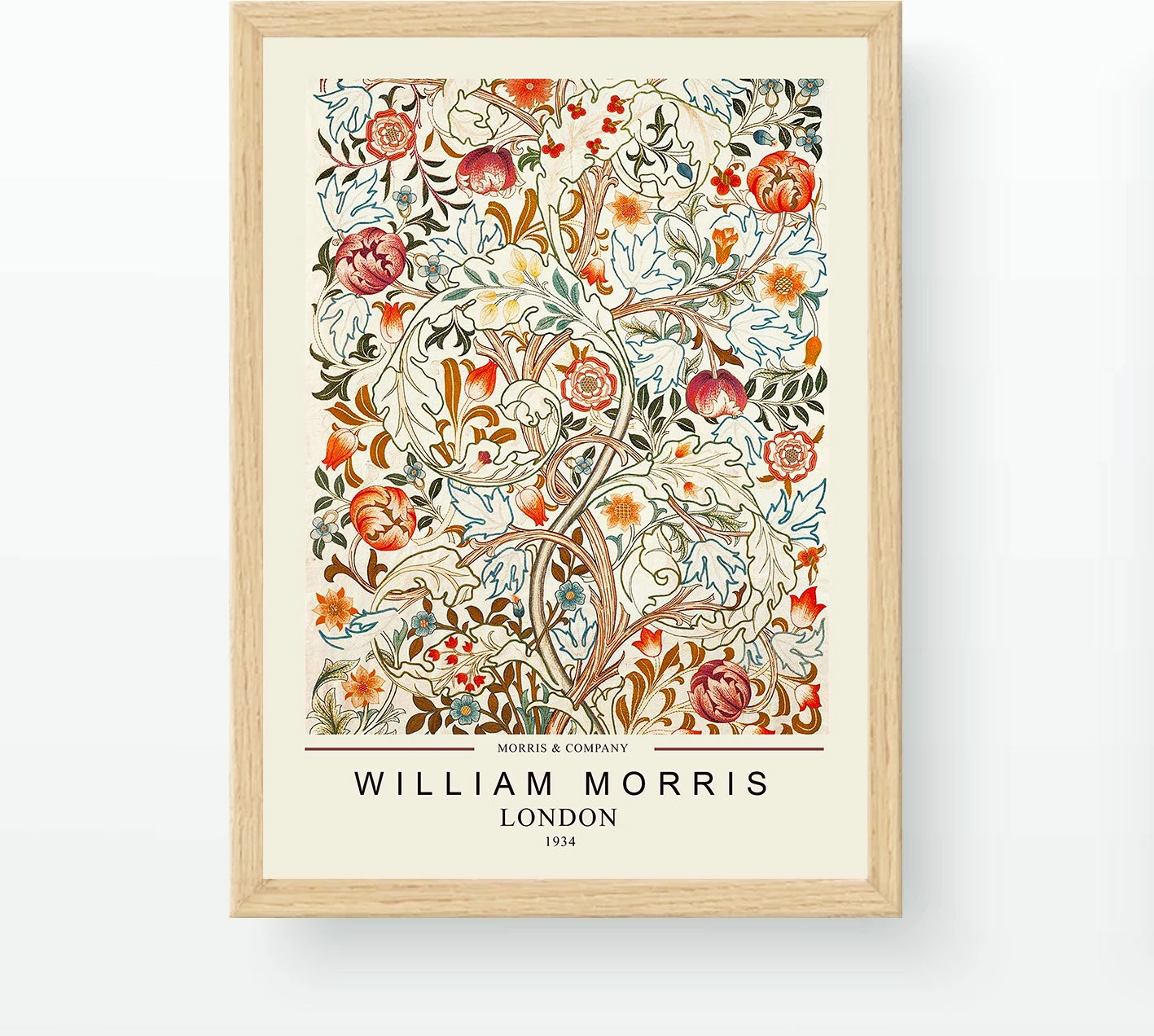 Pikturë dekorative me kornizë, Cotton Prints, William Morris, shumëngjyrëshe, 35x45cm