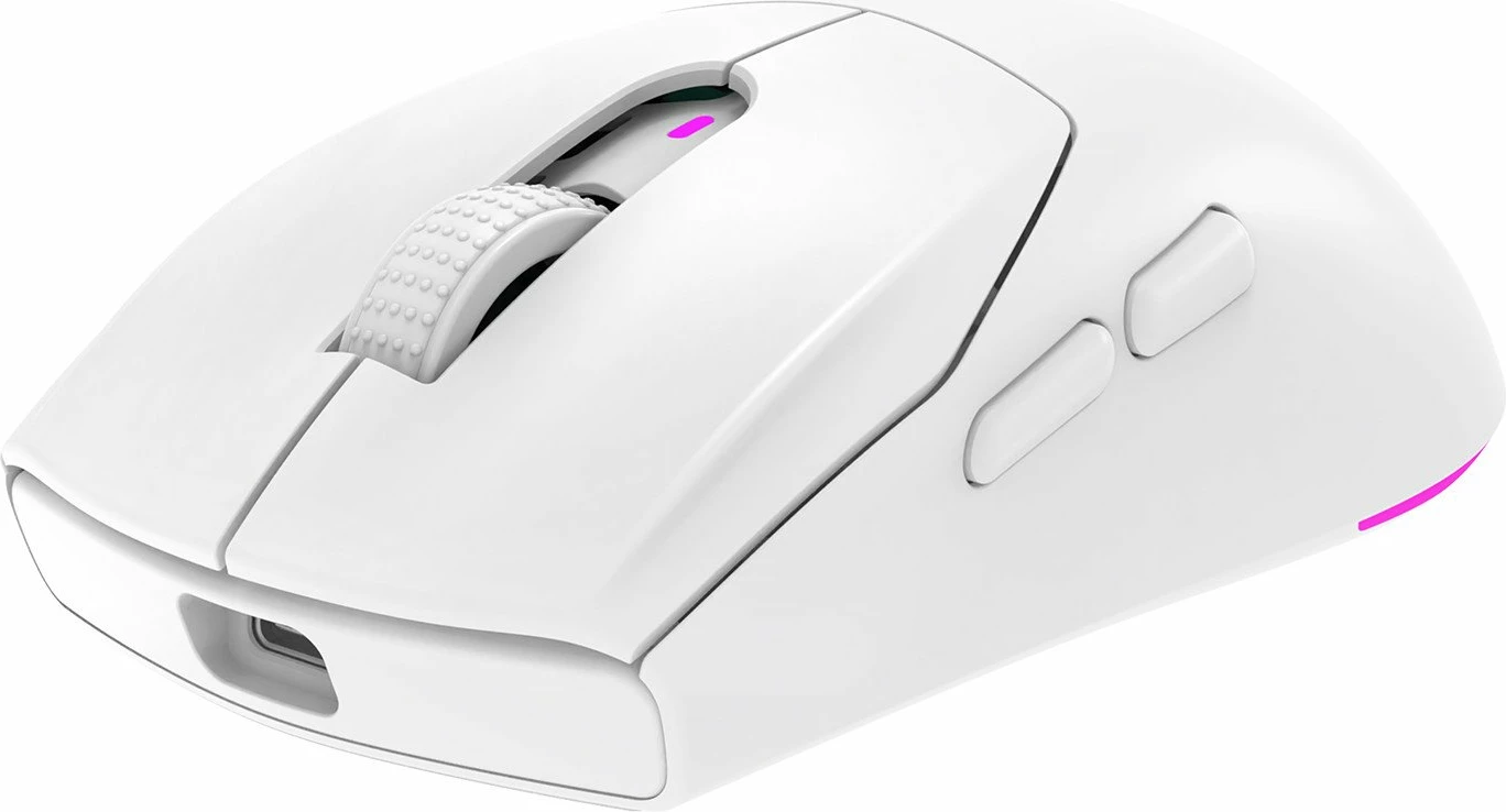 Maus Rampage Prote M5 Pro 26000 DPI wireless 2.4GHz/Bluetooth RGB, i bardhë, set me receiver USB + kabllo USB-C