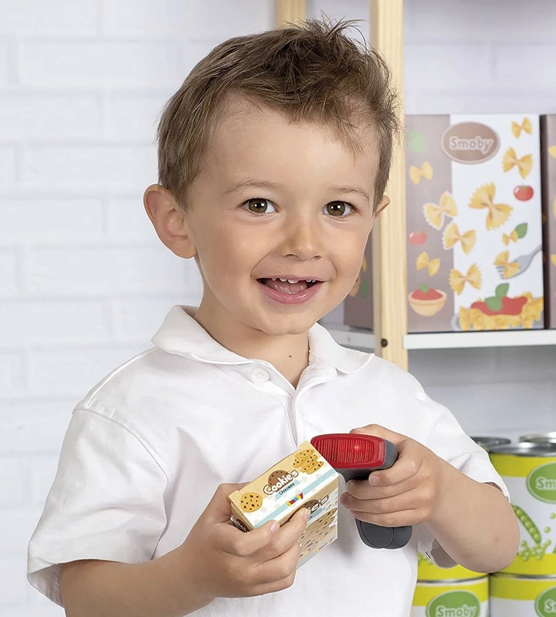 Arkë elektronike lodër Smoby Mini Market me skaner dhe 30 aksesorë, shumëngjyrëshe