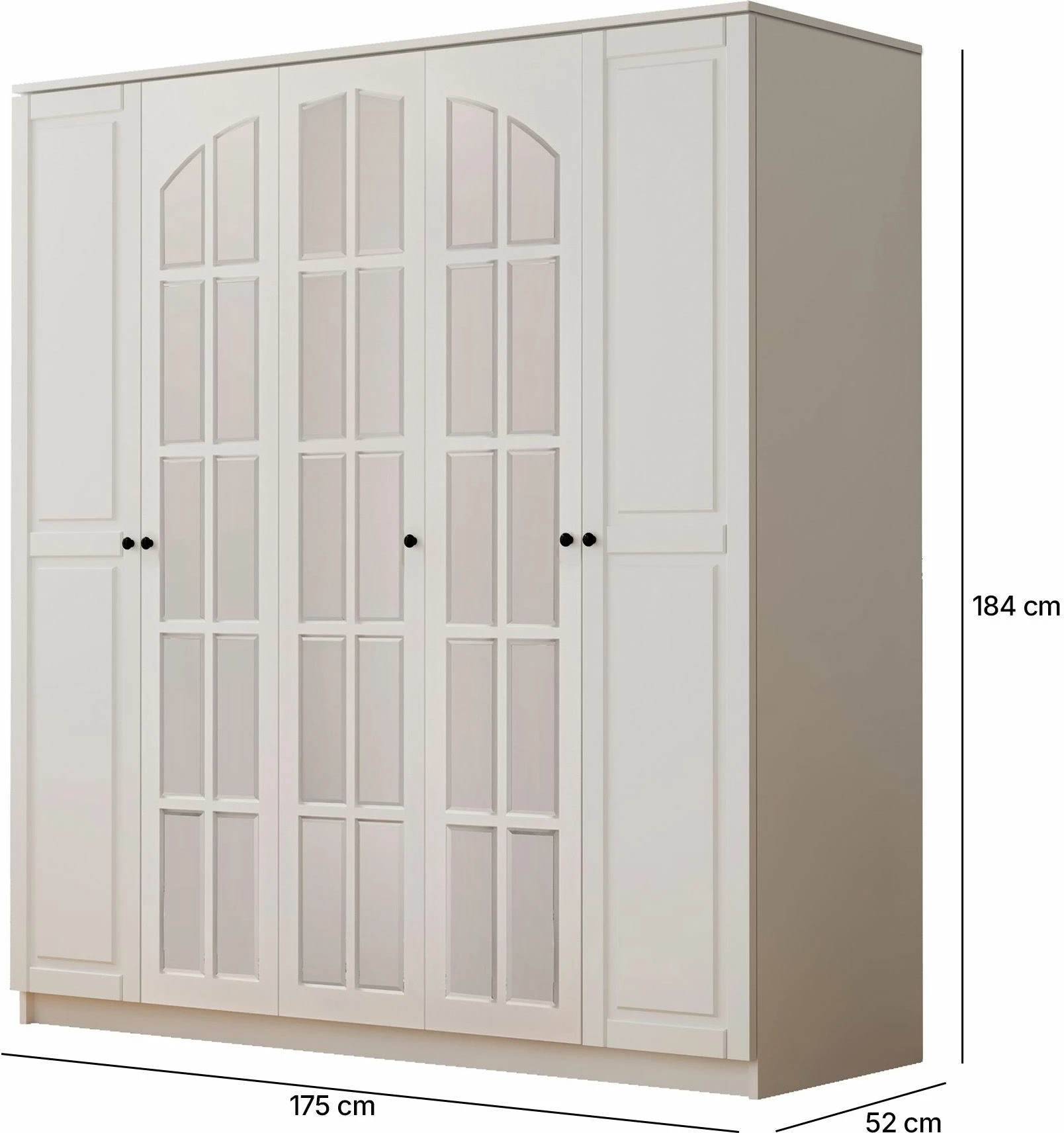 Dollap rrobash Skye Decor, ngjyrë e bardhë mat, RB-016