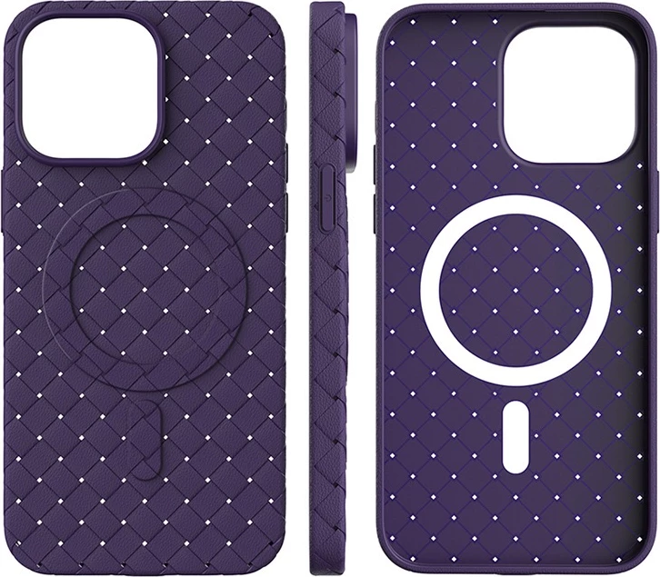 Mbështjellës Hurtel Woven Case për iPhone 15 Pro, MagSafe, blu e errët