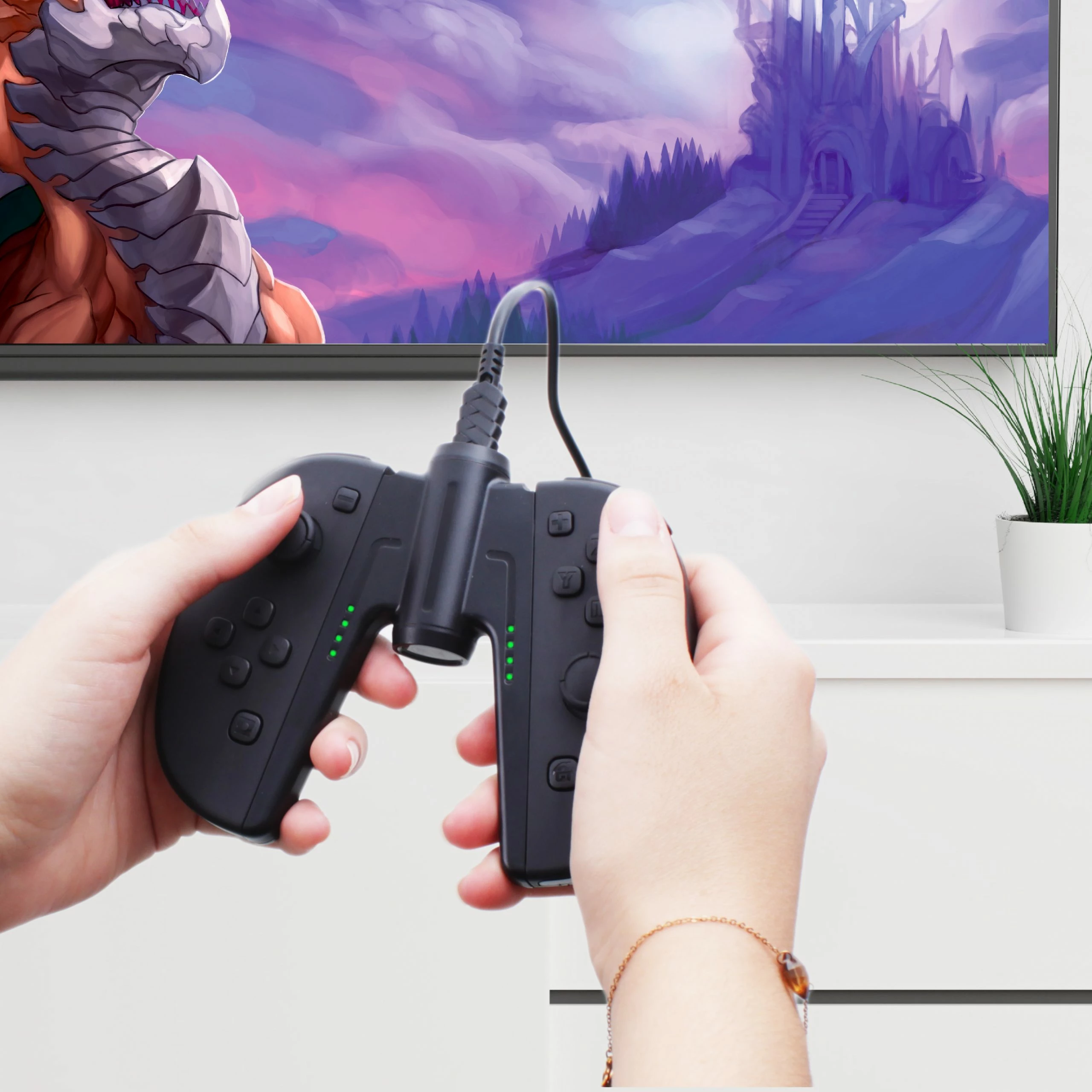 Karikues dual për Joy-Con FREAKS & GEEKS JOY-CONS Dual Charger, kabllo USB-C 2.5 m, i zi