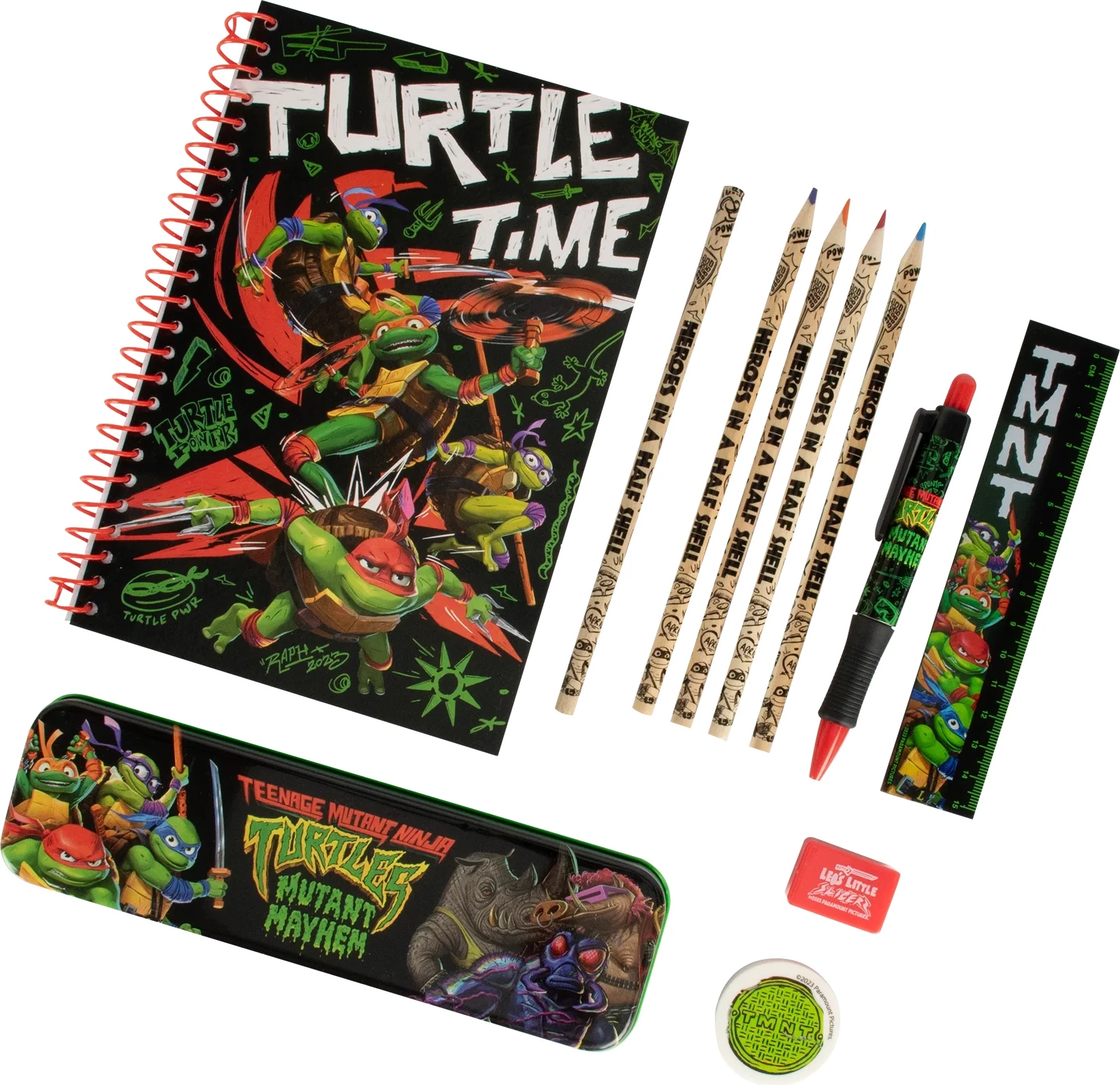 Set stacionerie BLUE SKY TMNT Ninja Turtles Bumper Compact, me çantë me zinxhir