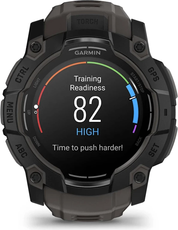 Smartwatch Garmin Instinct® 3 AMOLED, Black with Charcoal Silicone Strap, 50 mm