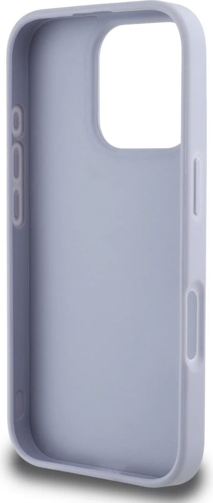 Mbështjellës Guess Hot Stamp 4G Pattern Triangle Metal Logo për iPhone 16 Pro Max, Vjollcë