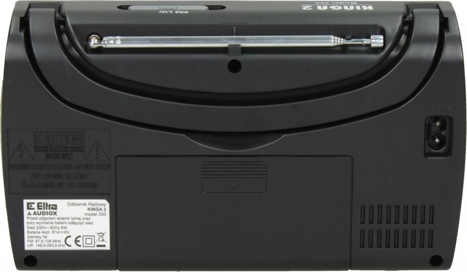 Radio portabile Eltra KINGA 2, Mono, FM/AM, me orë, e zezë