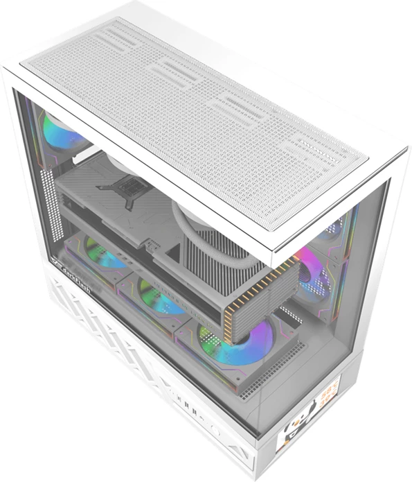 Kasë DarkFlash DS950V midi tower me ekran IPS 6\" 480×960, tempered glass, ATX/M-ATX/ITX, 6 ventilatorë 120mm, e bardhë, set 6 ventilatorë