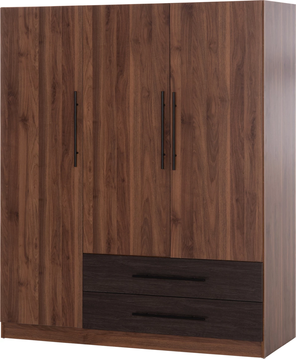Dollap me 3 dyer, 2 sirtarë, ngjyrë arrë/wenge, CARYS FH746.11, 150x55.5x160cm