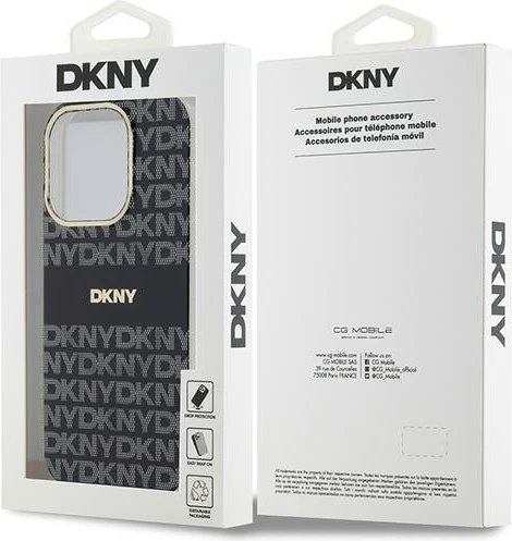 Mbështjellës DKNY IML Mono & Stripe MagSafe për iPhone 14 Pro Max, zi