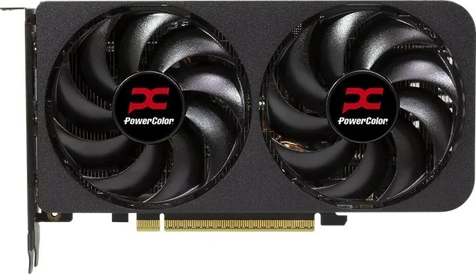 Kartë grafike PowerColor RX9060XT 8G-A, 8 GB GDDR6, AMD Radeon, 2 ventilatorë, e zezë