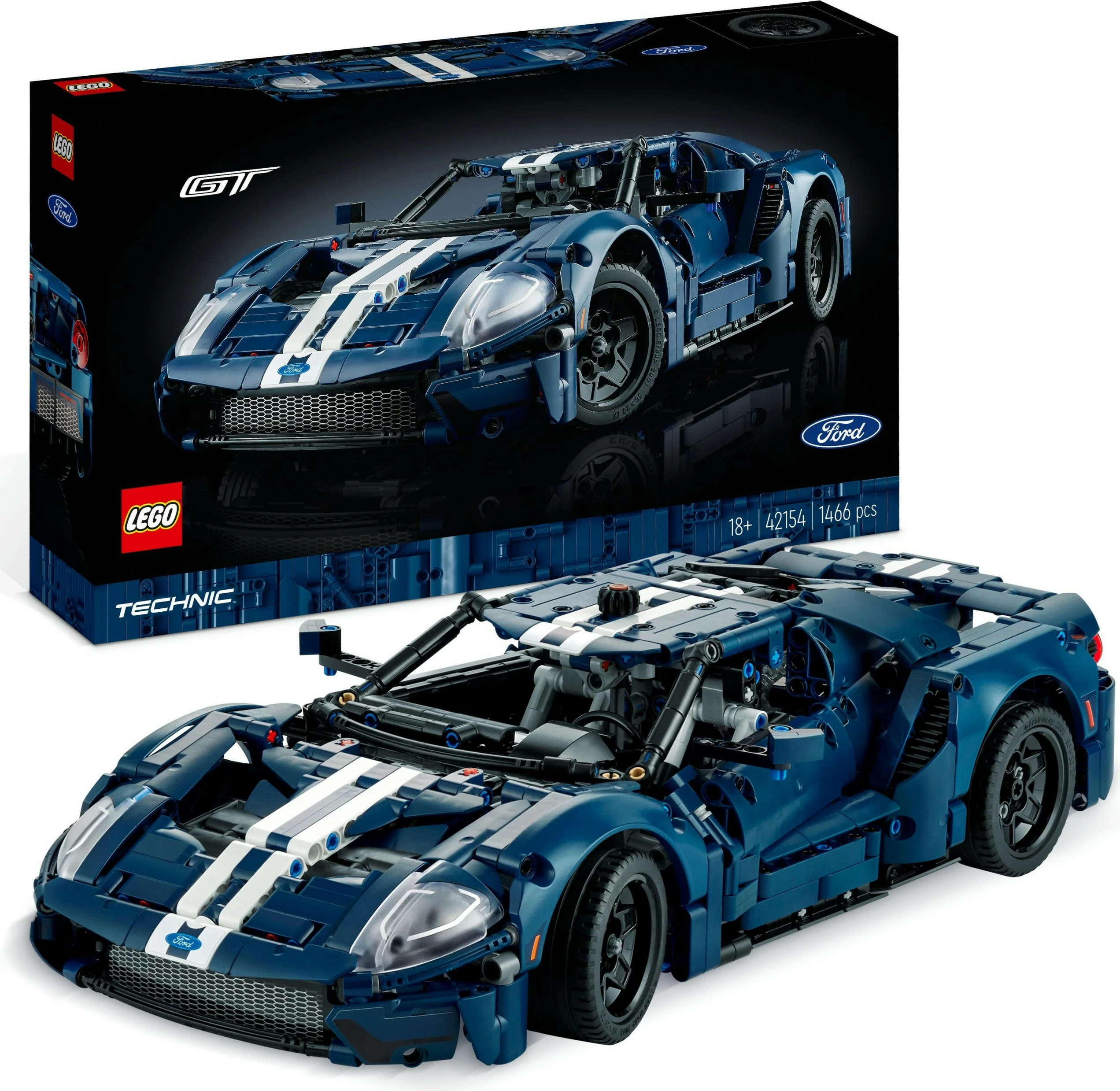 Set ndërtimi LEGO Technic 2022 Ford GT, 1468 pjesë, shumëngjyrësh