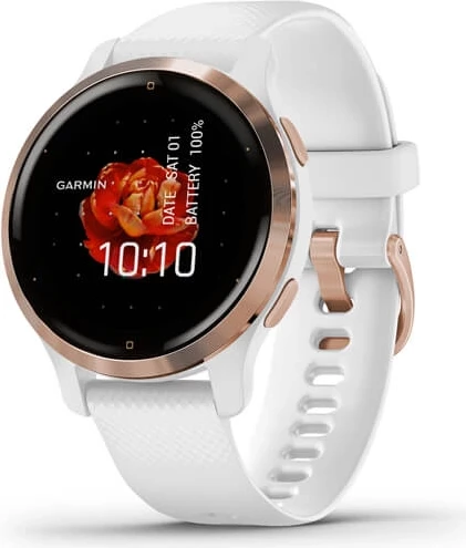 Smartwatch Garmin Venu® 2S Rose Gold Bezel / White Case & Silicone Strap, 40 mm