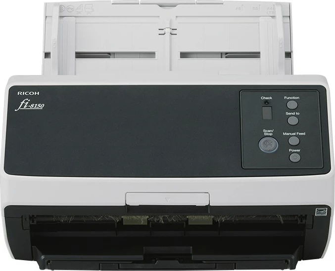 Skaner Ricoh FI-8150, 216 x 355.6 mm, 600 x 600 DPI, 50 ppm, Grayscale, Monochrome, ADF + Manual feed, Zi, Gri