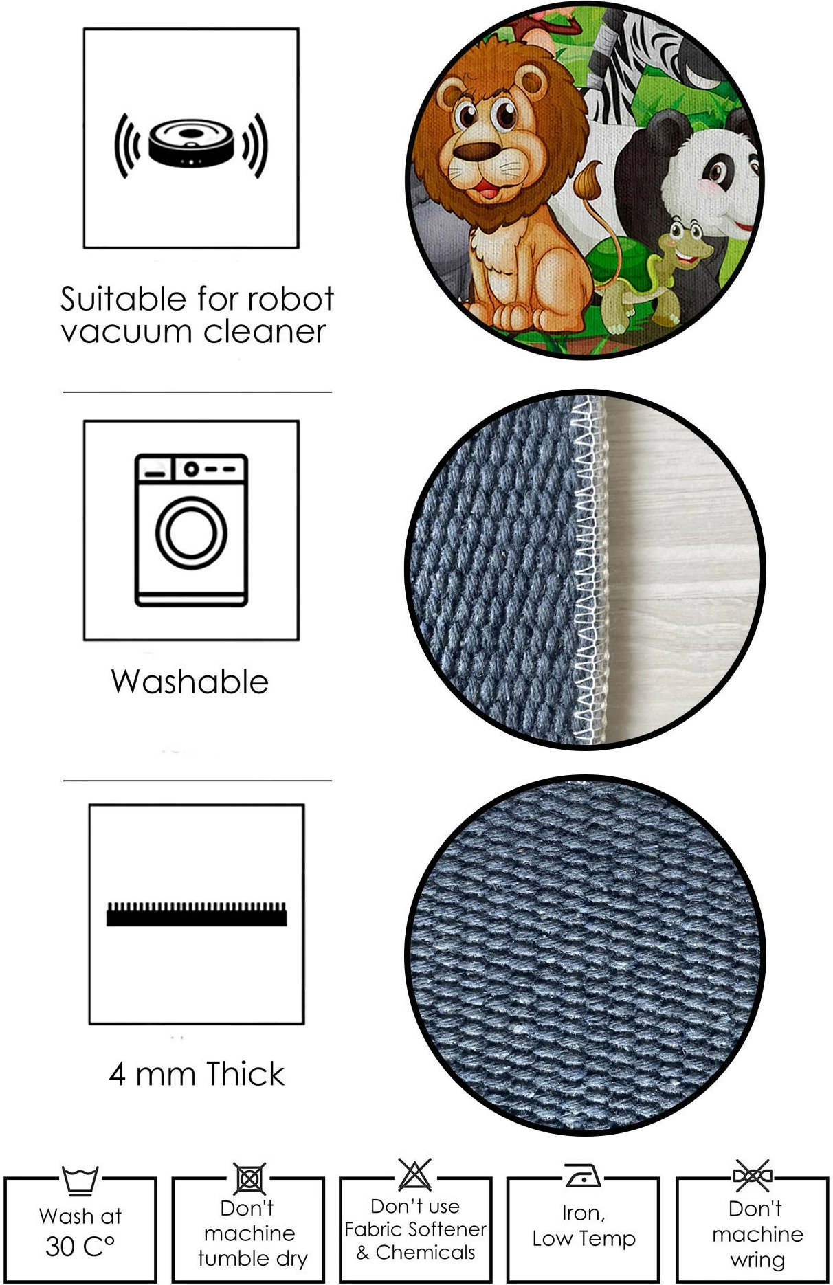 Qilim i rrumbullakët, shumëngjyrësh, 160cm, Conceptum Hypnose, Woopamuk444