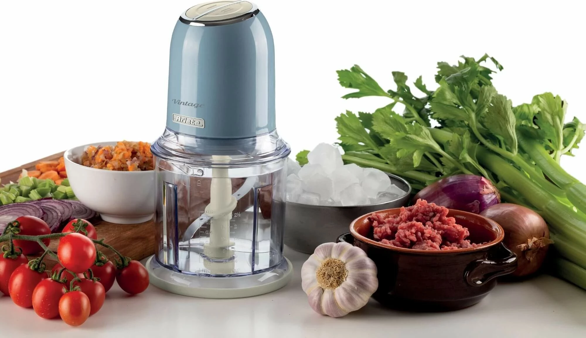 Tritatore Ariete Vintage 0438, 600ml, 400W, celeste