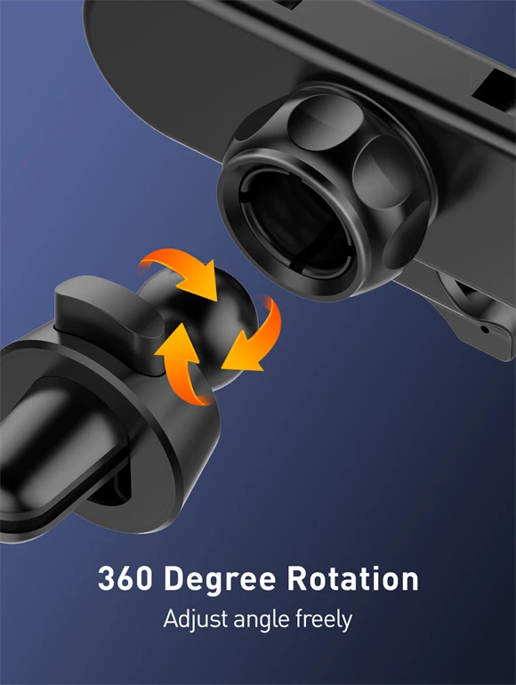 Mbajtëse telefoni LDNIO MG03 gravity për grilë ventilimi, 360°, ABS, e zezë