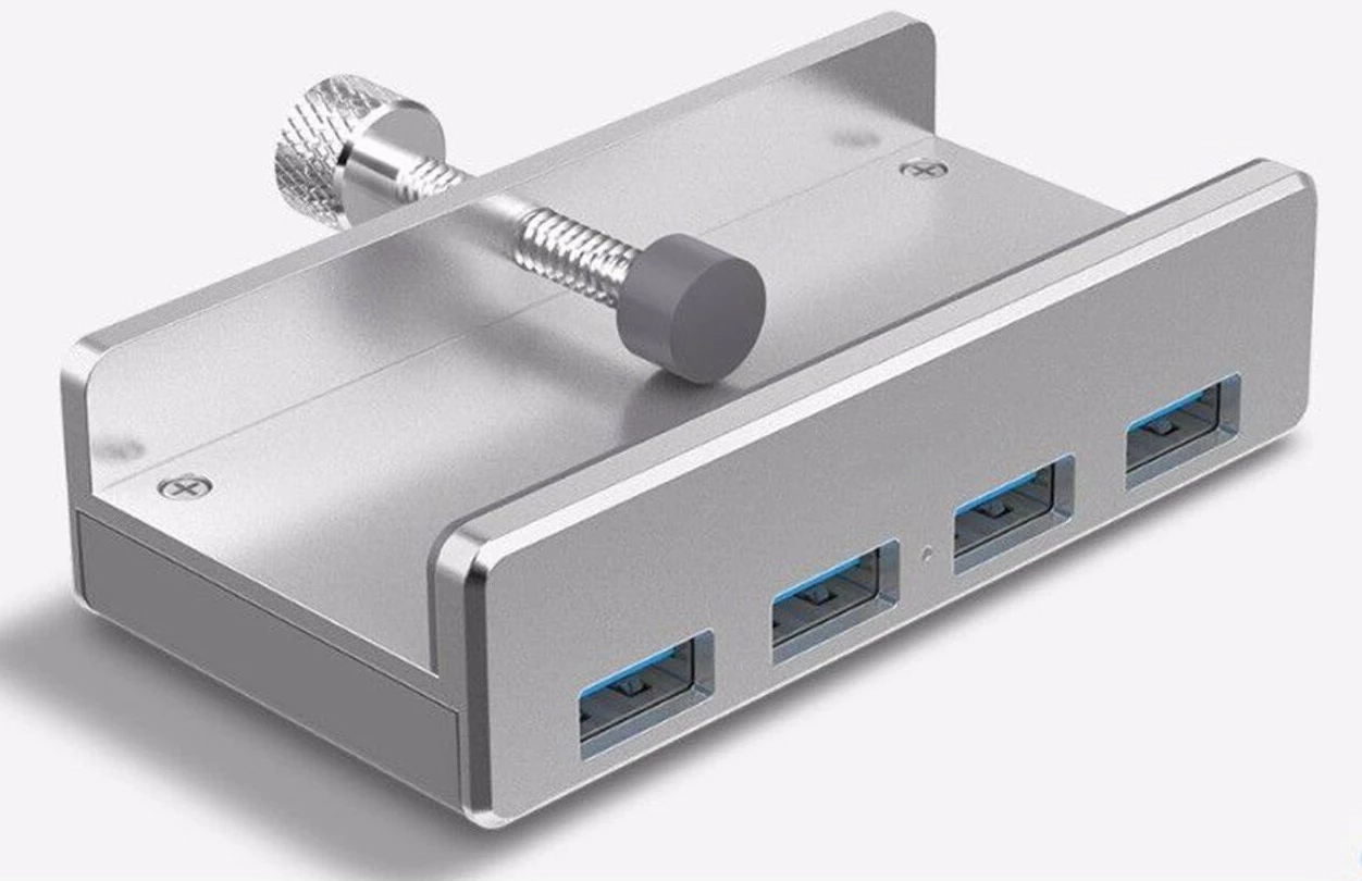 USB hub ALLNET ALL-USB3-HUB-4-CLIP, USB 3.2 Gen 1, 5000 Mbit/s, Argjendtë