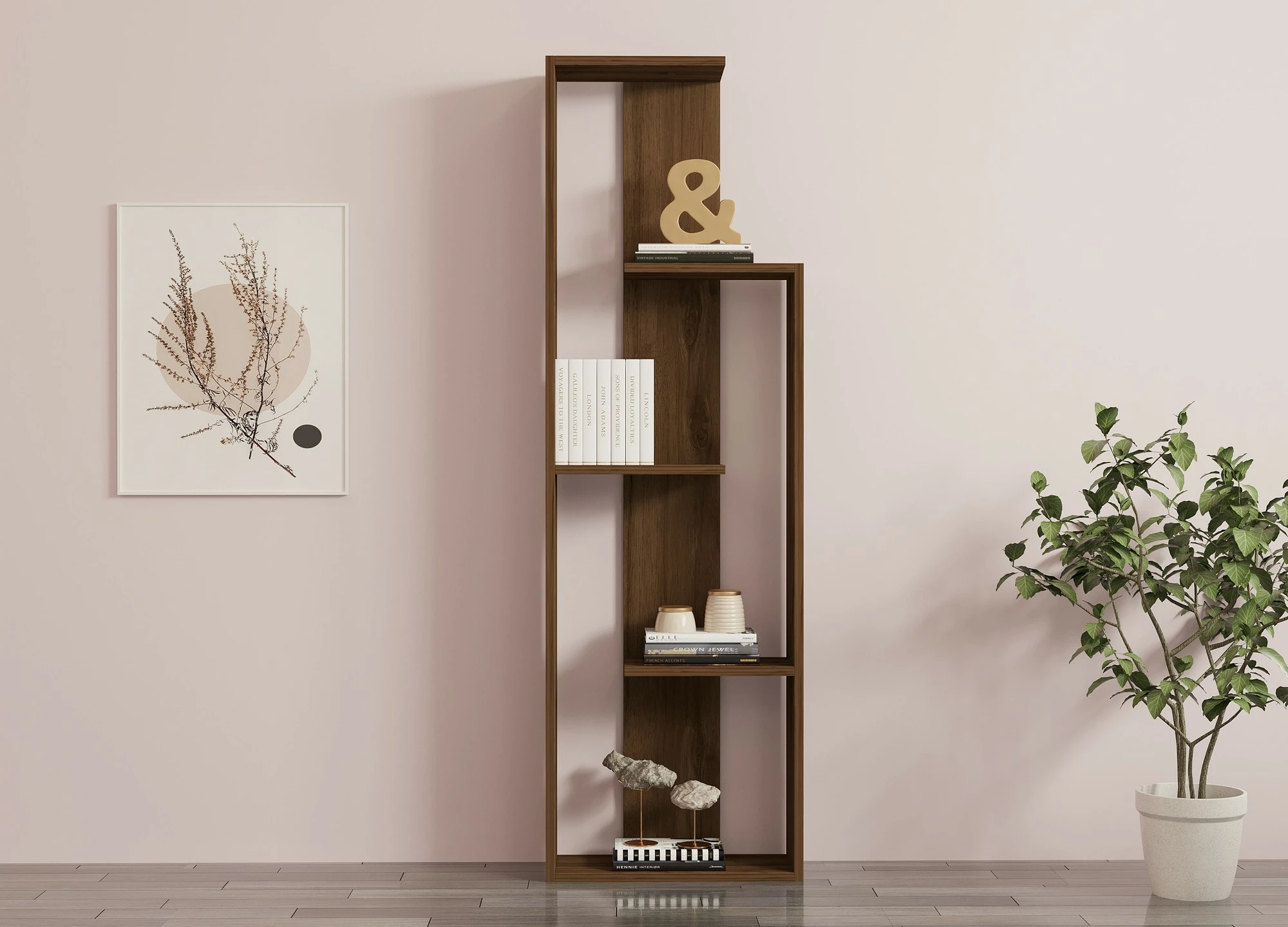Raft librash Hanah Home, ngjyrë arre, Wand