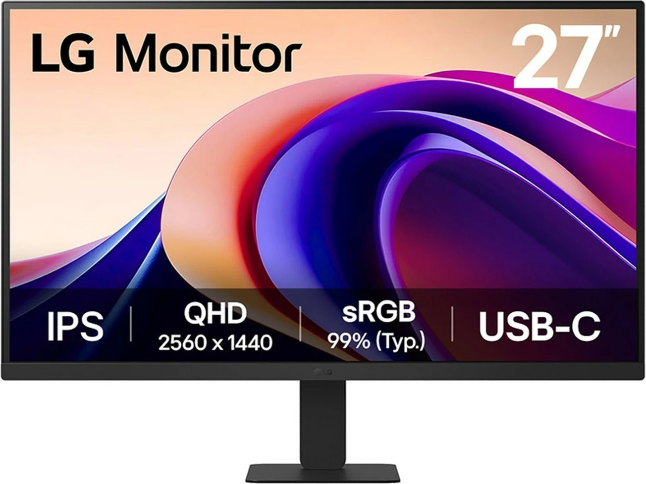 Monitor LG 27QHD, IPS, 2560x1440, 100Hz, USB-C, i zi