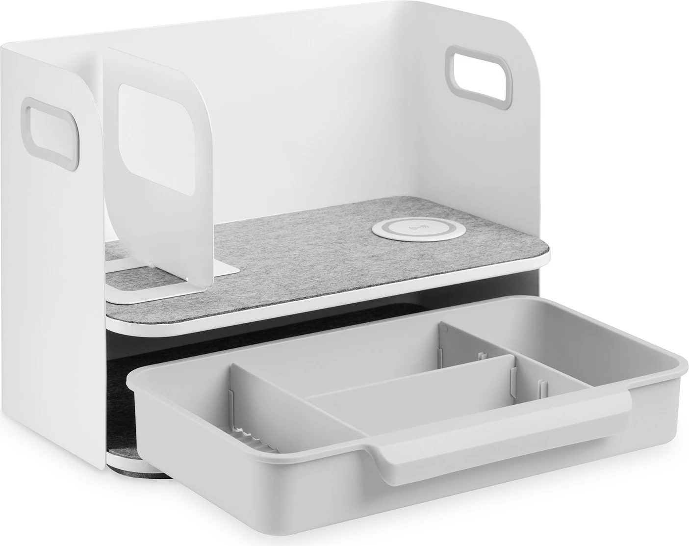 Organizues tavoline Digitus me karikues Qi, çelik, gri, bardhë, 1 sirtar, Kinë