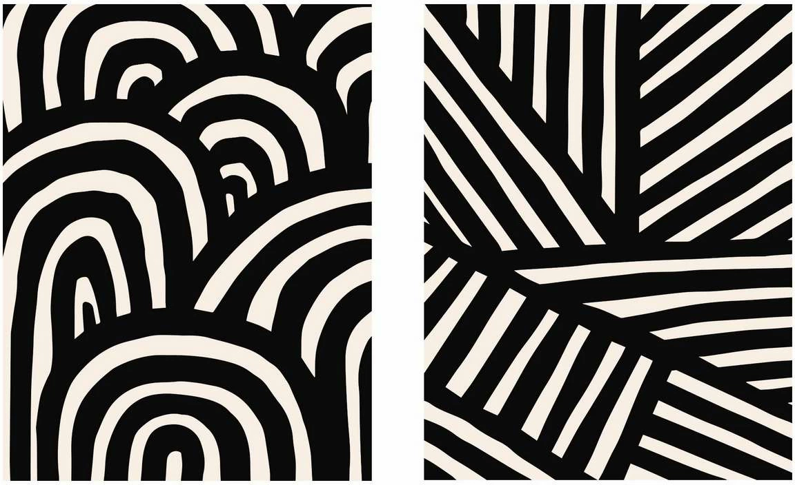 Pikturë dekorative me kornizë, 2 copë, Wallity, Mp2-00104, 40x50cm