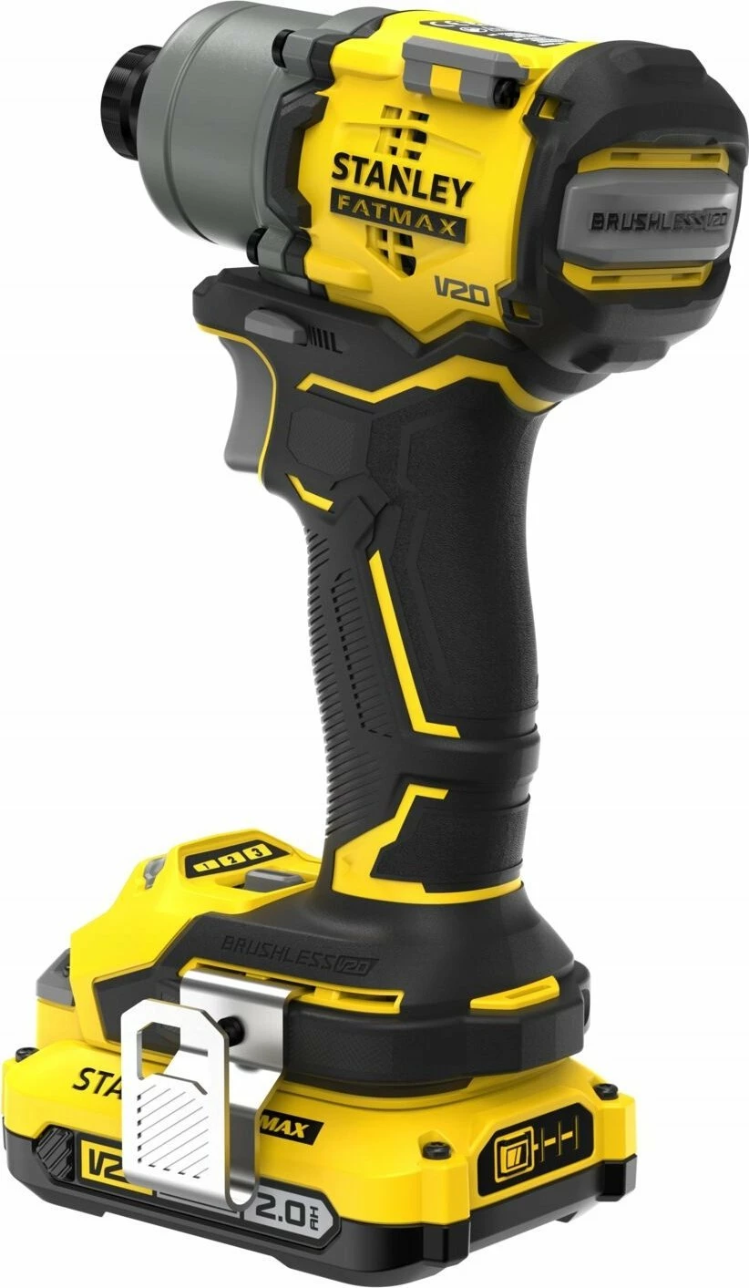 Shurupavërtëse me goditje Stanley FatMax V20 SFMCF830D2K-QW 18 V, brushless, 2x2.0 Ah, 1/4\" HEX, set me 2 bateri + karikues + valixhe, e verdhë/zezë