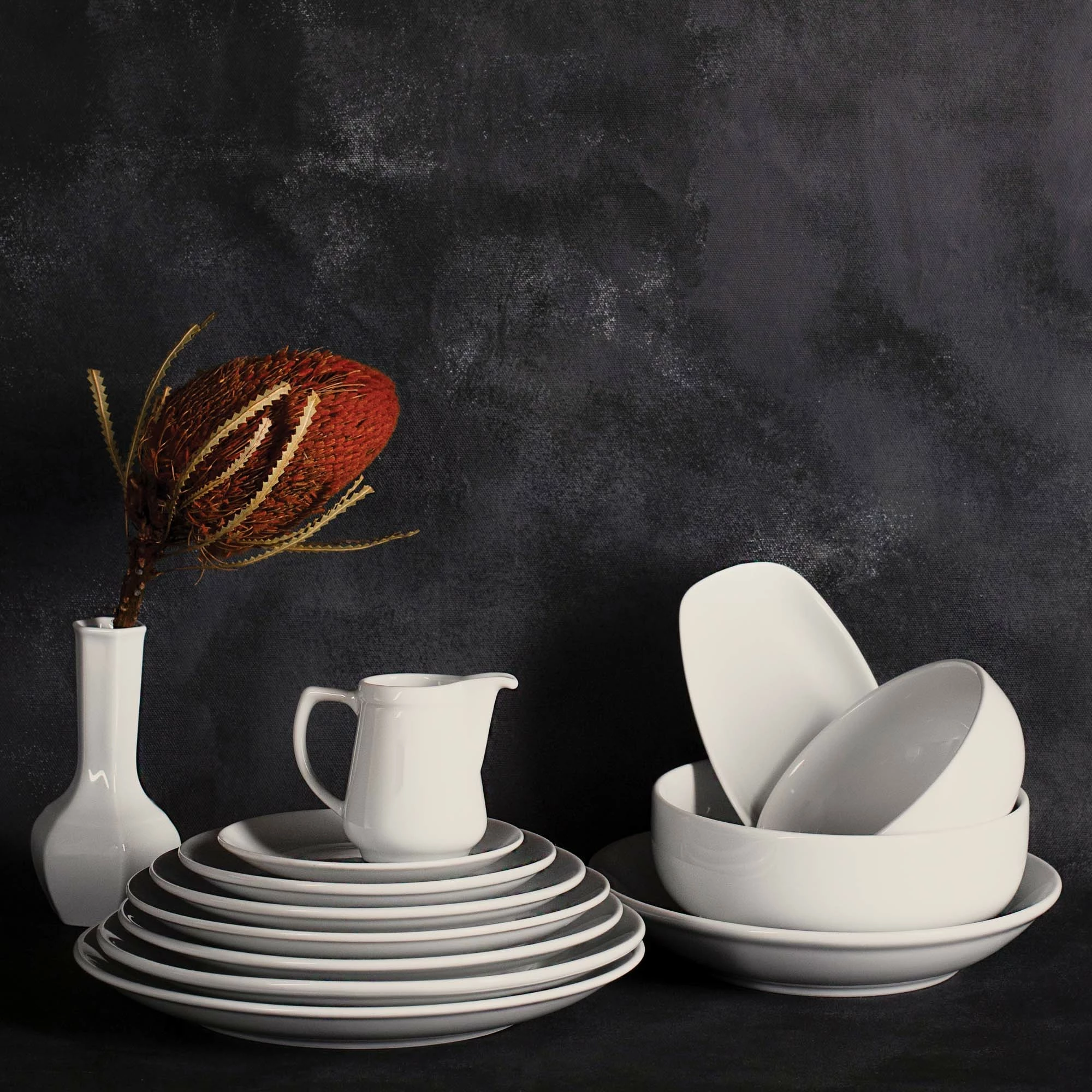 Pjatë porcelani Porland Dove 300 mm, krem, set 6 copë