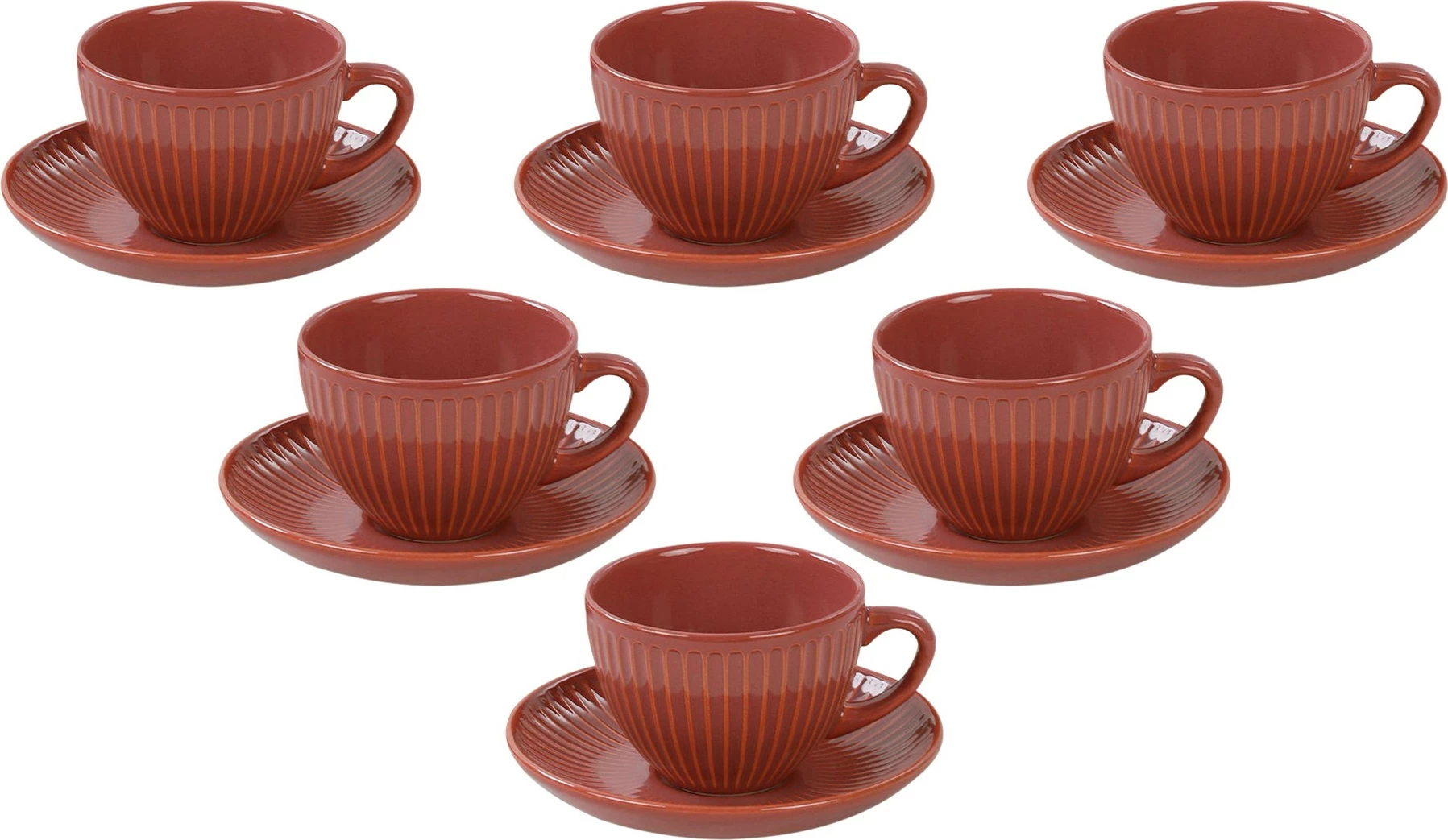 Set filxhanësh çaji, 12 copë, ngjyrë portokalli, Hermia Concept, TC057012FQ16A000000MATT300