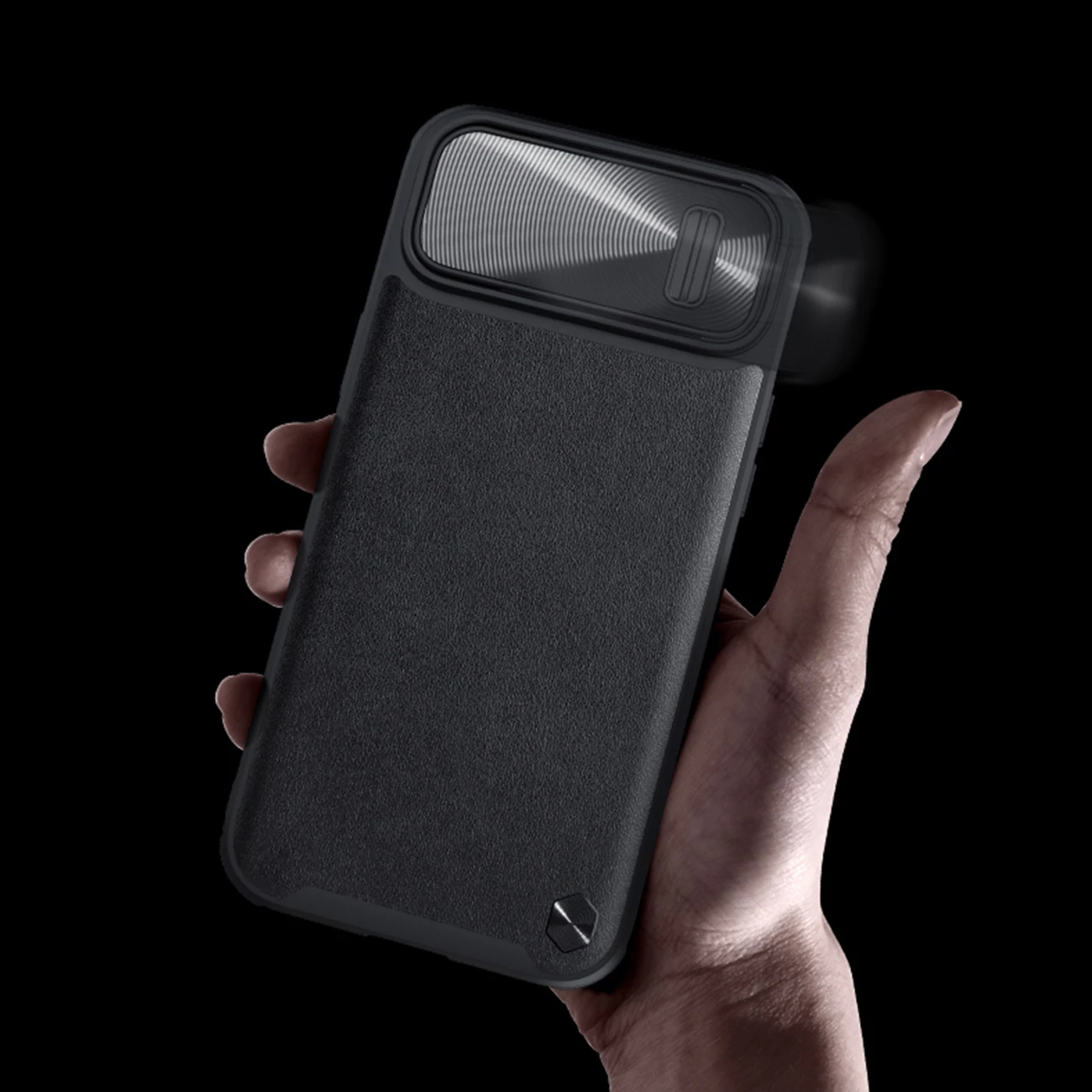 Mbështjellës Nillkin CamShield Leather S Case për iPhone 14 Plus, me kapak kamere, Jeshil