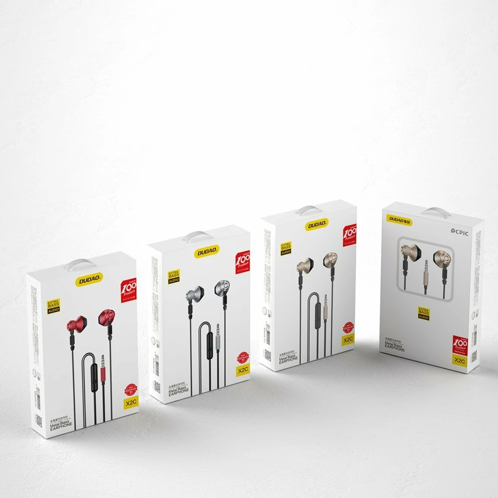 Kufje me tela Dudao X2C, in-ear, mini jack 3.5mm, Metal, Gri