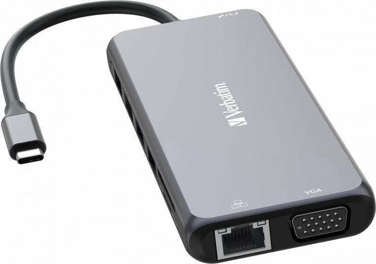 Stacion dokimi USB-C Verbatim CMH-14 14-në-1 (32154), argjendtë