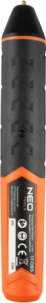 Stilolaps ngjitësi i nxehtë Neo Tools 17-085, bateri 2000 mAh, për shufra 8 mm, USB, set 10 shufra, portokalli/zi