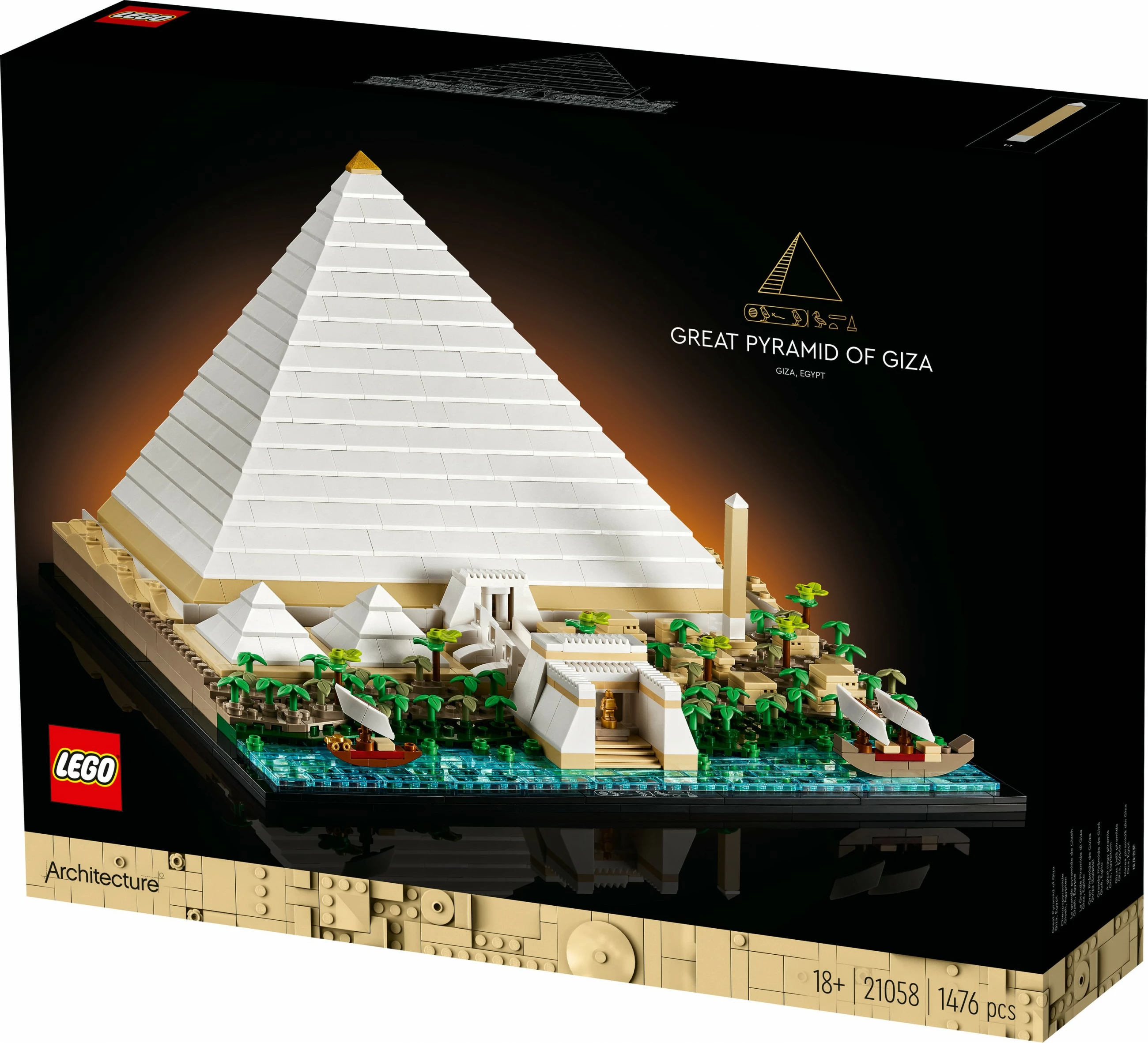 Set ndërtimi LEGO Architecture Great Pyramid of Giza, 1476 pjesë, Multikolor