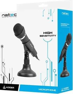 Mikrofon kompjuteri Natec Adder NMI-0776, me kabllo 1.8m, i zi
