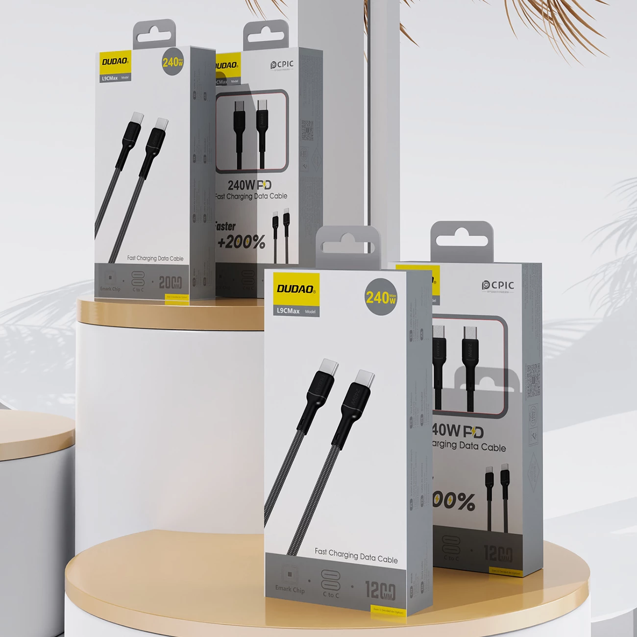 Kabllo USB-C në USB-C Dudao L9C Max, 1.2m, 240W, e zezë